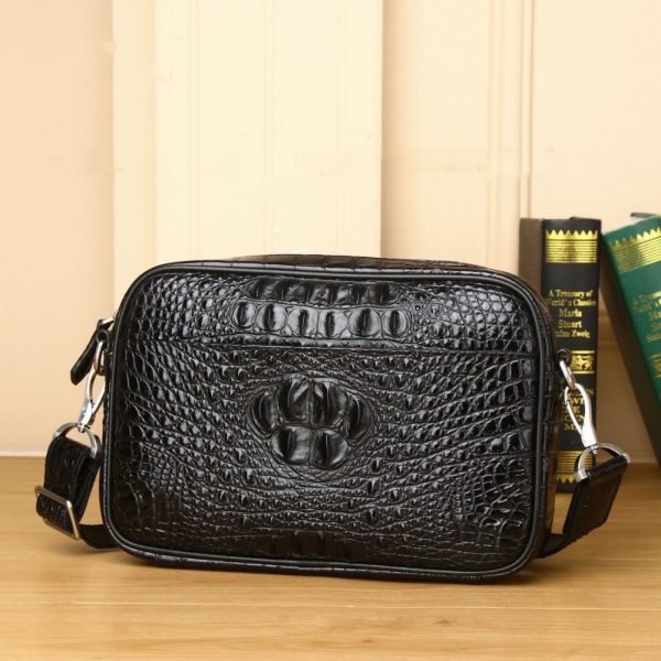 Crocodile leather men's dual-use crossbody bag horizontal men's multi grid multi-layer business bag