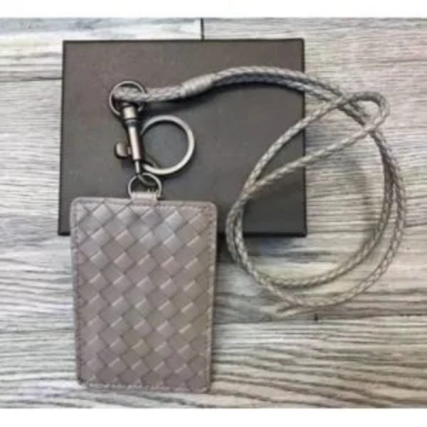 New genuine leather ID card holder, sheepskin woven chest card holder, hanging rope access card, work ID card holder, high-end employee ID card holder, hanging neck BV woven work ID card holder, hanging neck ID card holder, genuine leather chest card multifunctional ID card holder