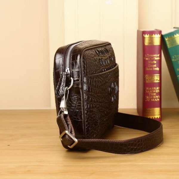 Crocodile leather men's dual-use crossbody bag horizontal men's multi grid multi-layer business bag