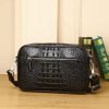 Crocodile leather men's dual-use crossbody bag horizontal men's multi grid multi-layer business bag