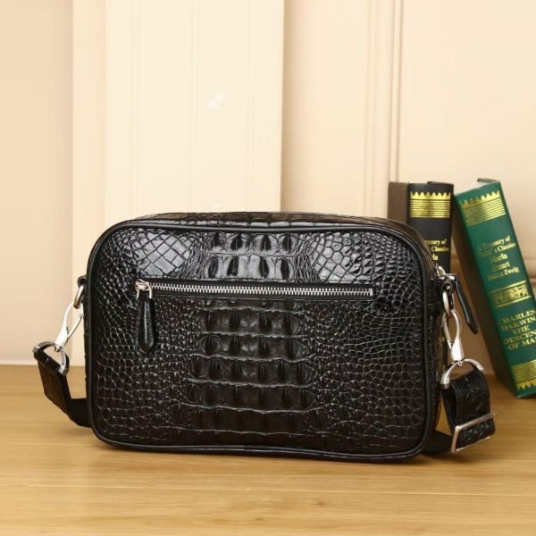 Crocodile leather men's dual-use crossbody bag horizontal men's multi grid multi-layer business bag